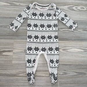 Burt’s Bees Baby Super Play Sleeper 0–3M White Bee Star Print Footie